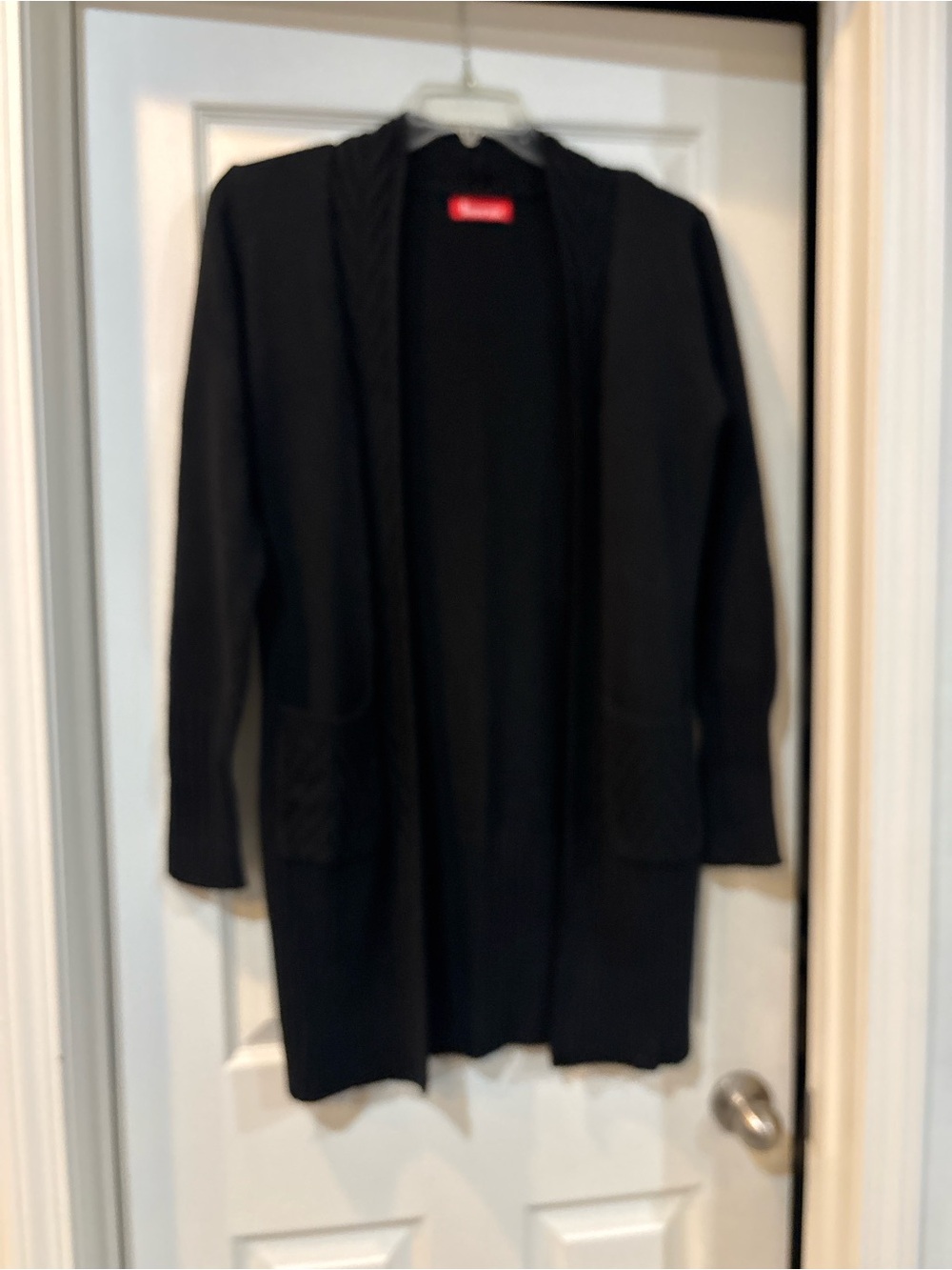Black Open-Front Women's Cardigan Sweater